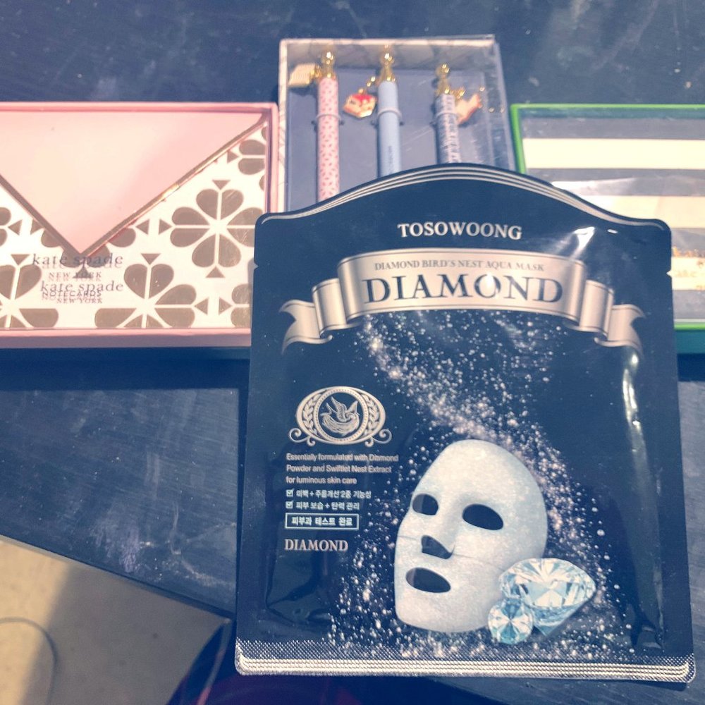 Kate Spade gift card set AND REAL DIAMOND FACEMASK